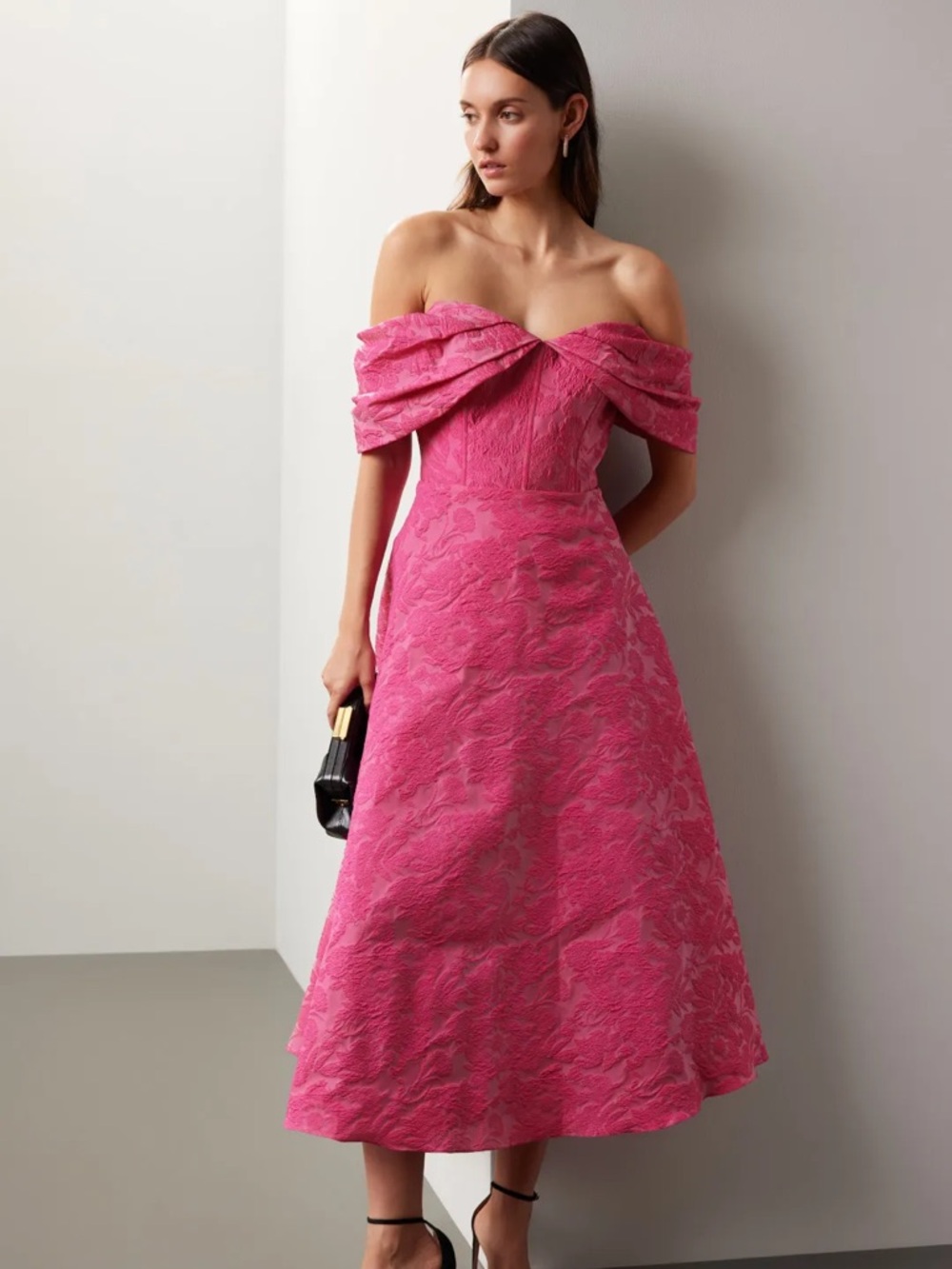 Theia Fiona Cloud Jacquard Dress